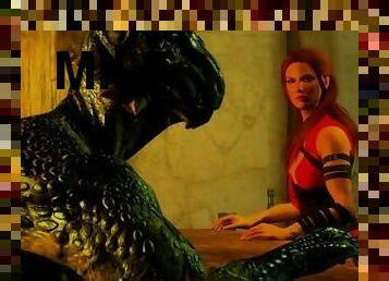 Lizardman gets milked by Sexy Red Head MILF in Bar THE ULTIMATE PLEATURE SKYRIM