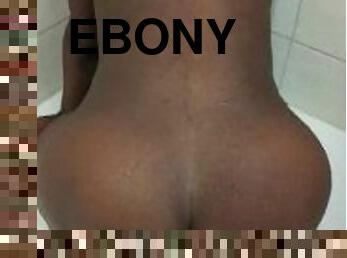 Fat ass ebony farts in the shower