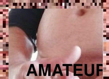 masturbation, amateur, ejaculation-sur-le-corps, énorme-bite, branlette, solo, bite, dure