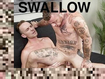 FTM Men - Tiny FTM bottom swallows giant tops cock with hungry hole