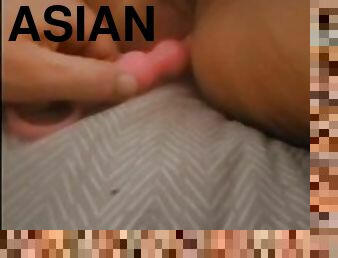 My 1st dp asian pussy and ass cumming