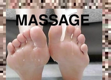 asiatisk, kontor, japansk, massage, fötter