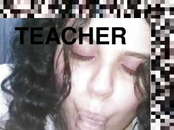 Teacher fucks the face of his favorite student. Submisse school girl.