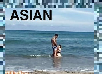 asia, payudara-besar, blowjob-seks-dengan-mengisap-penis, pantai, filipina