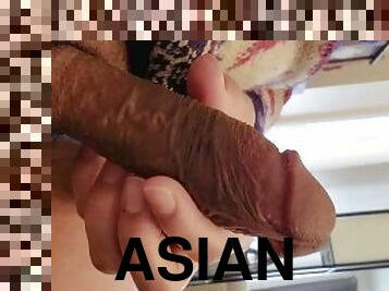 asiatique, masturbation, amateur, branlette, solo, bite