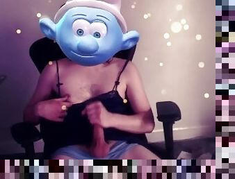 Horny Twink Jerks in Smurfette's Panties