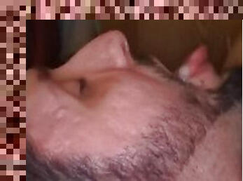 Self facial huge cumshot