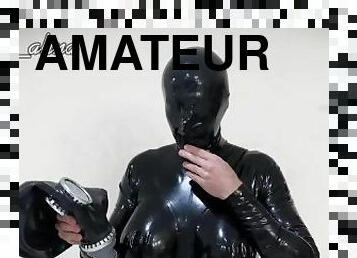 amatør, fetisj, latex, alene, maske