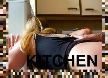 Quick Kitchen Fuck With Blonde Slut