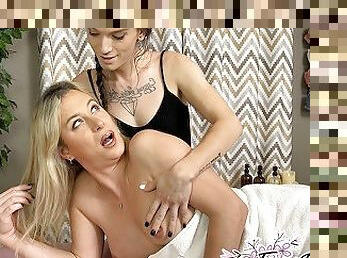 Blonde Trans Nikki VIcious Gets Massage Happy Ending