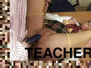 Brunette sweetie gets fucked by her teacher in the class