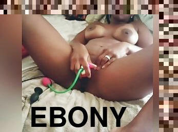 Sexy ebony solo play and cum
