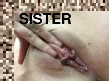 röv, masturbation, fitta-pussy, kvinnligt-sprut, brudar, tonåring, blond, syster, tight, rakad