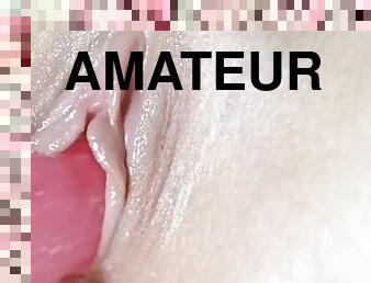 masturbation, orgasm, fitta-pussy, kvinnligt-sprut, amatör, leksak, hemmagjord, fingerknull, knullande, dildo