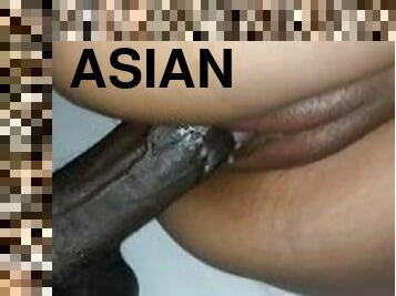 asiatisk, pussy, amatør, interracial, par, pov, våt