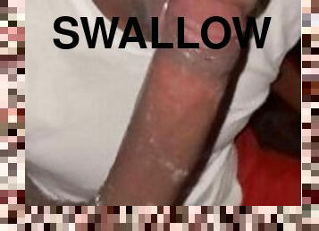 Swallowing uncut dick