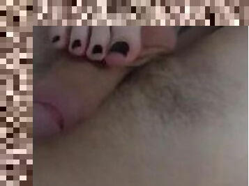 amatør, tenåring, svart, føtter, kjæreste-girlfriend, britisk, fetisj, footjob, pikk, tær