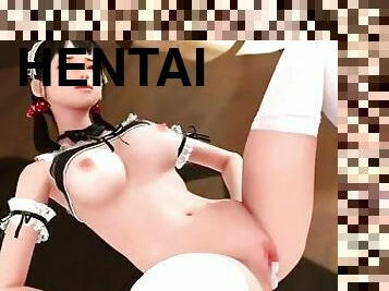 āzijas, pakaļa, lielās-krūtis, istabene, pusaudzis, japāņu, apakšveļa, hentai, nerātns, 3d