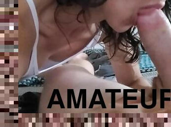 orgasmo, amador, babes, chupanços, casal, pov, cowgirl, morena, tatuagem