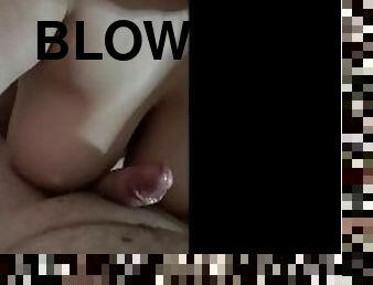 Cute Brunette Sensual Blowjob and Sucks all the Sperm. She takes a cumshot in her mouth.