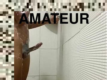 boy masturbates for the first time in the shower 18 cm