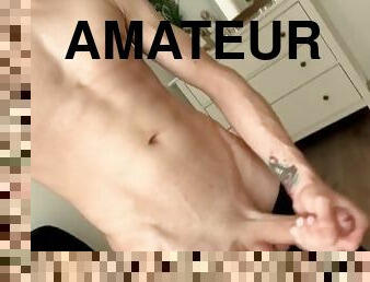 masturbation, amatör, cumshot, gigantisk-kuk, avrunkning, samling, juckande, ensam, close-up, kuk