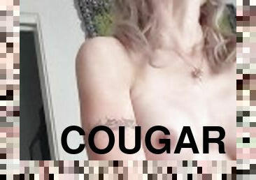 Horny cougar riding young boyfriend