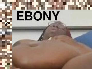Fat ebony plays with her meaty pussy for your entertainment