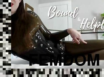 amatör, bdsm, pov, bunden, latex, ensam, gagging, bondage, älskarinna, femdom