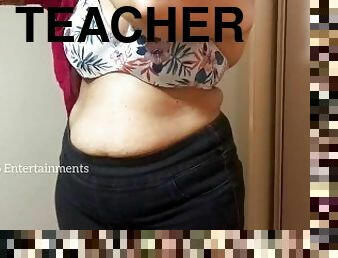 Teacher Changing Saree Blouse - Erotic Show in Bra