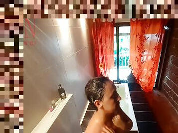 mandi, vagina-pussy, isteri, jenis-pornografi-milf, kamera, wanita-gemuk-yang-cantik, pengintipan, ibu-rumah-tangga, amerika, mandi-shower