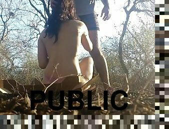 cuatro-patas, público, amateur, babes, hardcore, dolor, bosque, morena, cañero