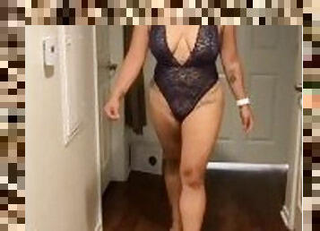 Latina wife on lingerie