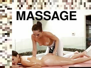 ALL GIRL MASSAGE - Lonely Babe Realizes She Sent Her Nudes To Her Horny Masseuse Instead Of Her BF