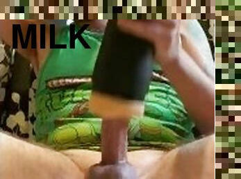 Milking my cock with the fleshlight