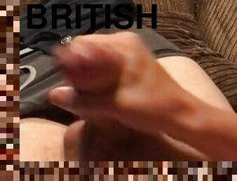 British Guy Lazy Sofa wank and cum