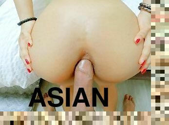 asiatisk, pappa, doggy, amatør, anal, skitten, stram, søt, smerte, far