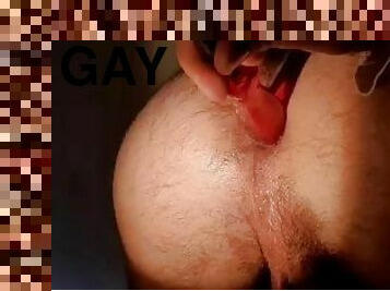 anal, gay, solo, durere