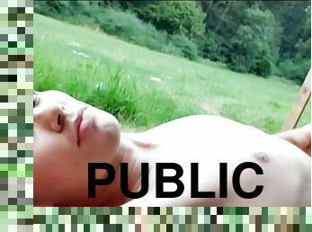 straight public masturbation in the forest