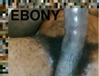 EBONY PLAYS WITH BALLS WHILE JERKING AROUND THEN SLAPS BALLS HARD ON COMMAND!!!!!!