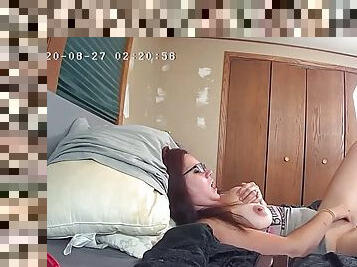 Slutty stepdaughter caught on spy cam on Chaturbate