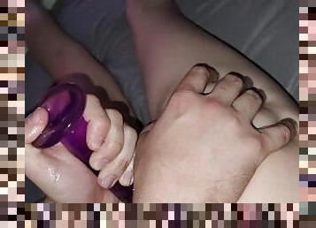 Fiancé stretches my virgin asshole + DP