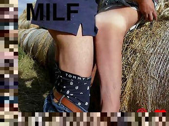 Hard Ass Fuck Of A Milf Wearing A Dirndl Between Bales Of Straw Outdoor