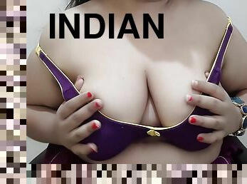 Desperate Indian Girl Playing With Her Big Boobs & Horny Pussy