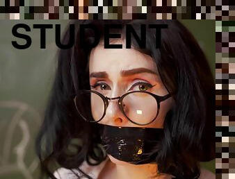 student, lærer, bdsm, fetish, bondage, brunette