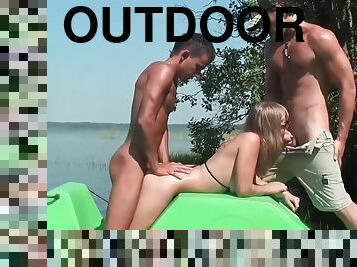 Rebeka Akesson, Eric And Maxim - Anal Porn Video Filmed On The Beach