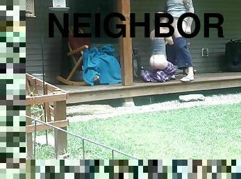 Neighbors STARTED for sex!!! They saw me watching and recording!