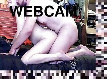 In front of stranger on webcam