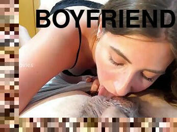 Sending photos and videos to my boyfriend while sucking his friends cock