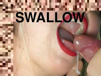 Close Up Cumshot Swallow Video with Alexandra Grace